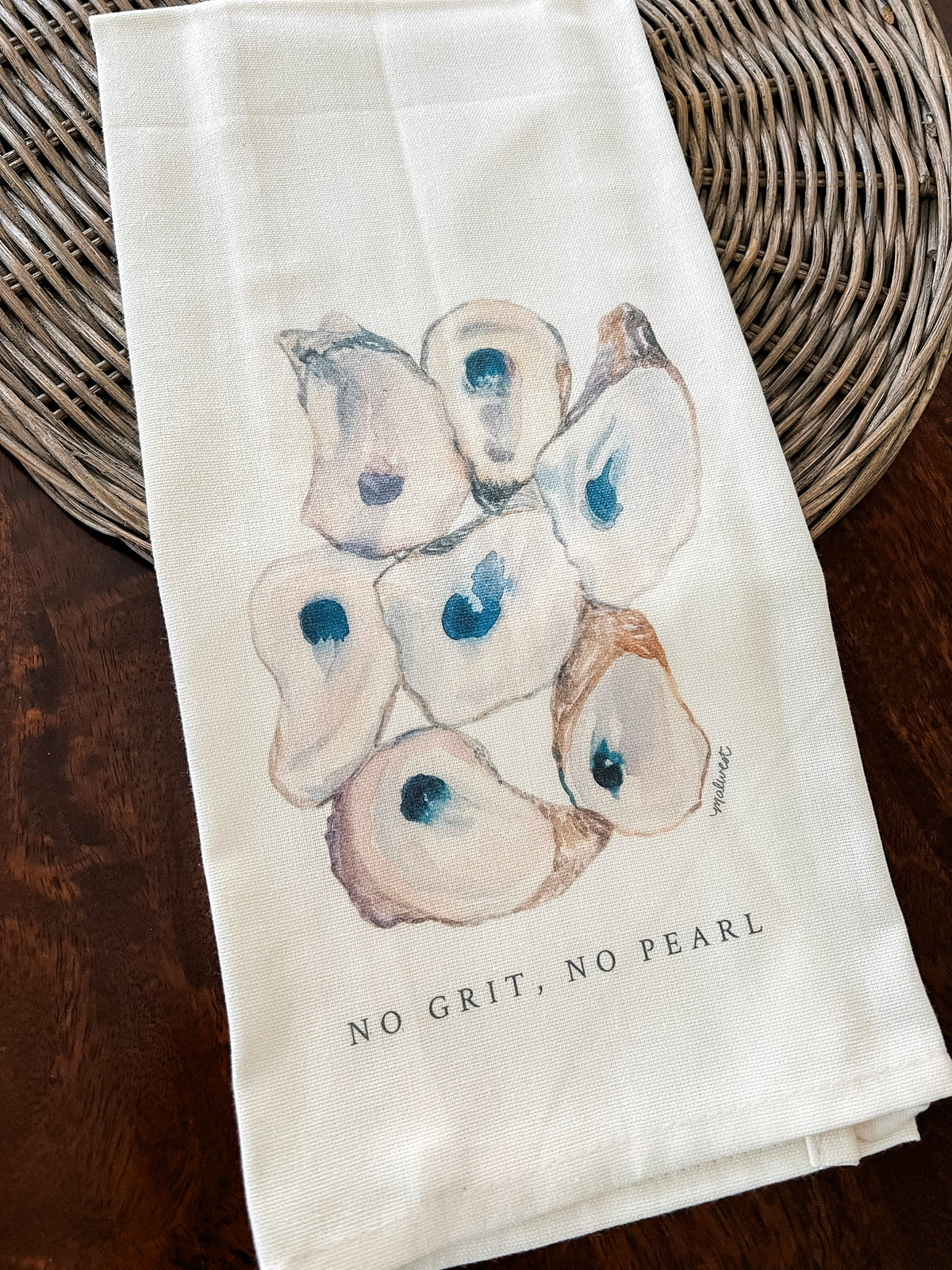 Oyster Grit Tea Towel