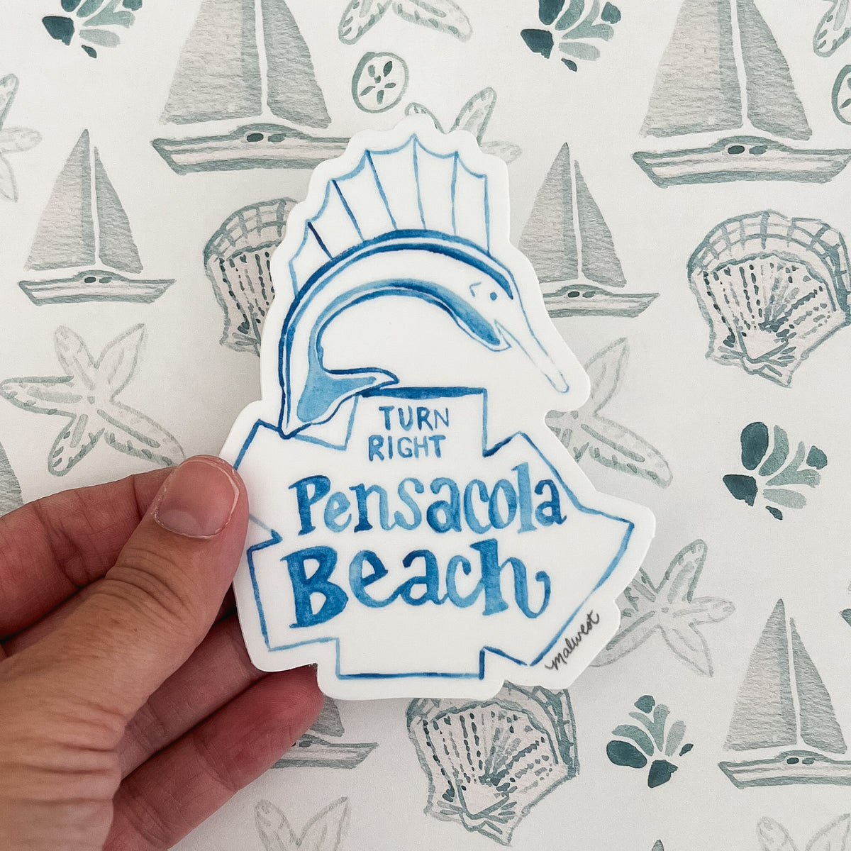 Pensacola Beach Sign Vinyl Sticker