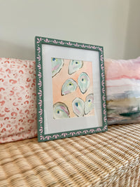 Oysters On Coral: Green Framed