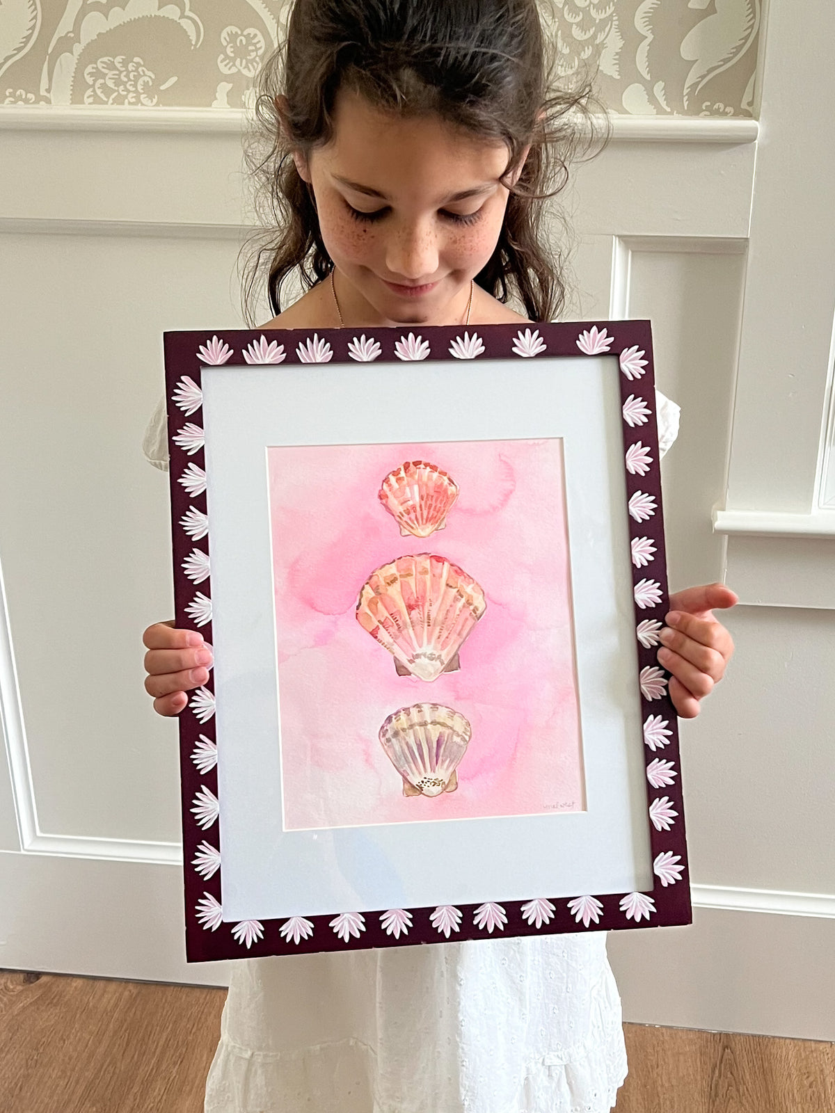 Scallops: Pink Framed
