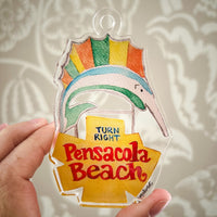 Pensacola Beach Sign Ornament