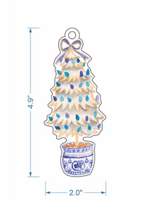 Vintage White Christmas Tree Acrylic Ornament