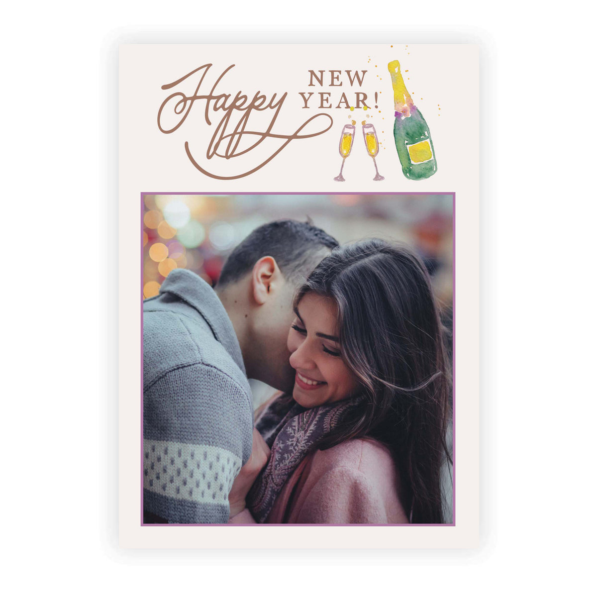 Champagne New Year Photo Card