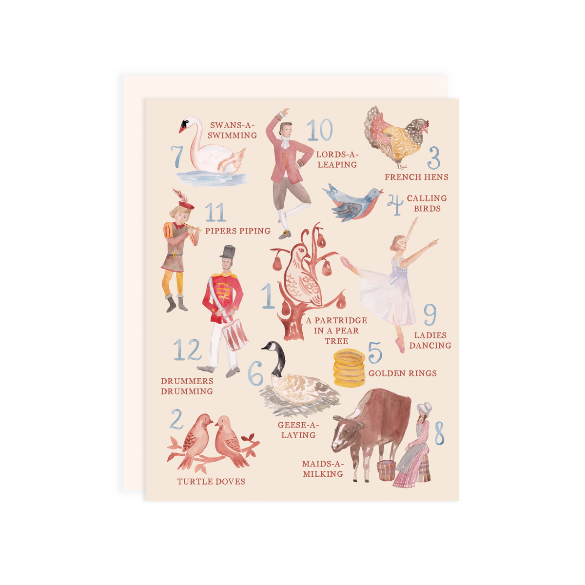 12 Days of Christmas - A2 notecard