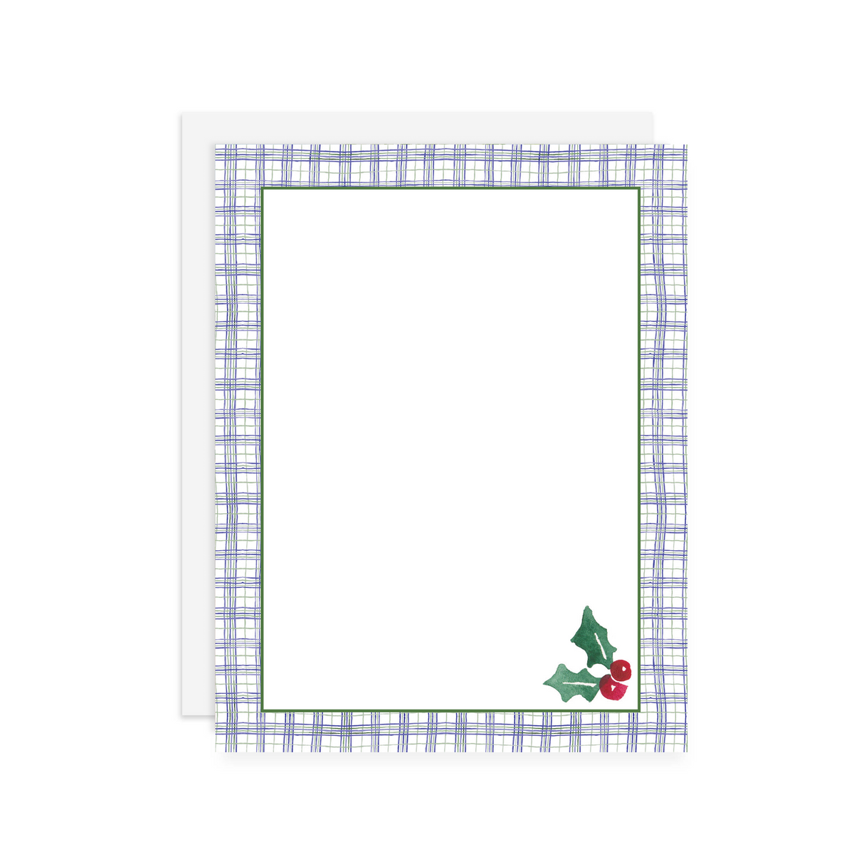 Holly Plaid Stationery Set of 10