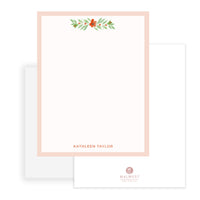 Orange Floral Stationery Set of 10