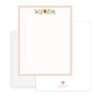 Orange Floral Stationery Set of 10