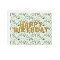 Happy Birthday Leaves - A2 notecard