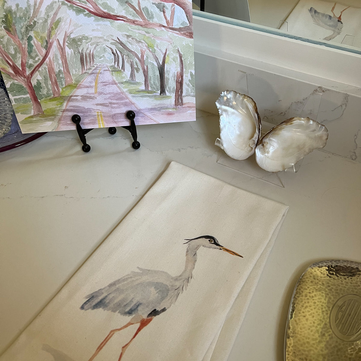 Blue Heron Tea Towel