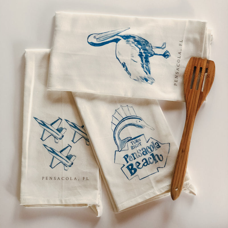 Pensacola Pelican Tea Towel