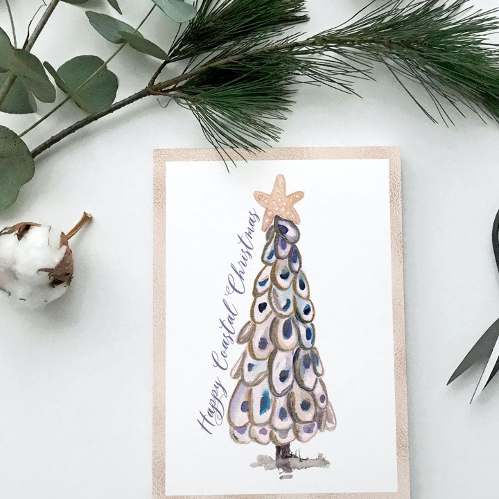 Oyster Christmas Tree - A2 notecard