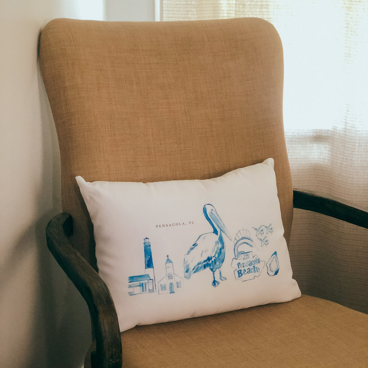 Pensacola Icon Print Pillow 14"x20"