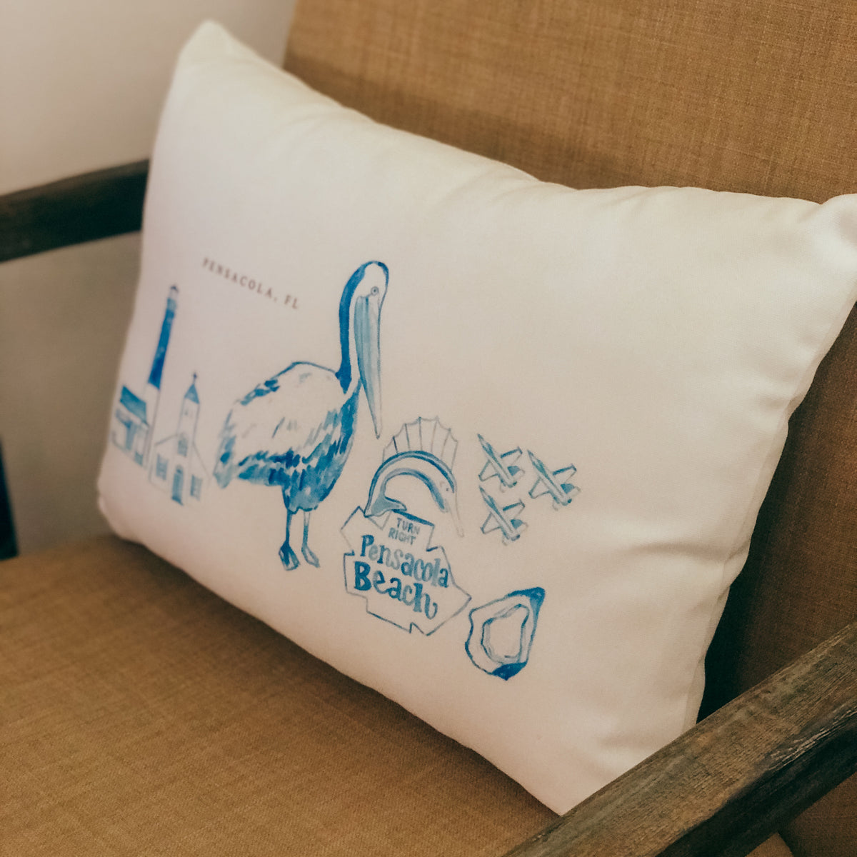 Pensacola Icon Print Pillow 14"x20"
