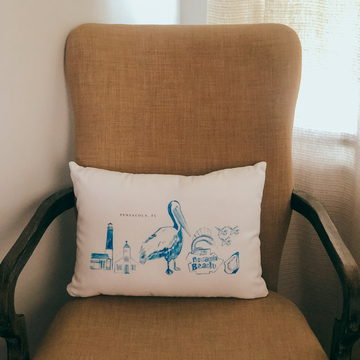 Pensacola Icon Print Pillow 14"x20"