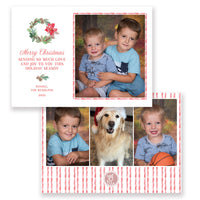 Poinsettia Wreath Photo Card