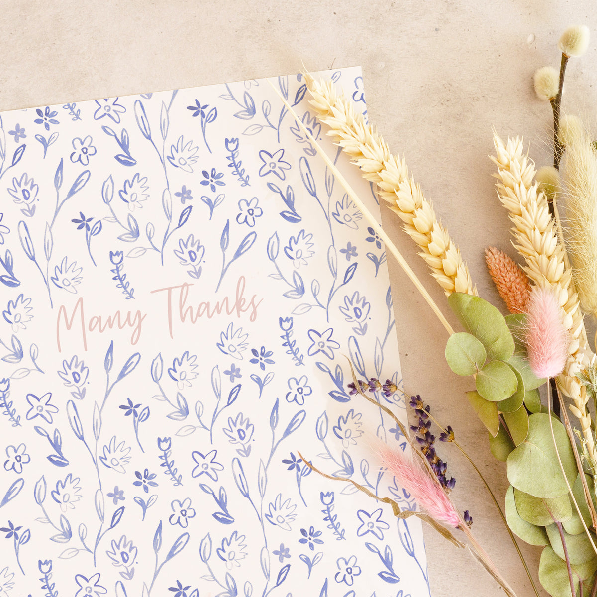 Many Thanks - A2 notecard