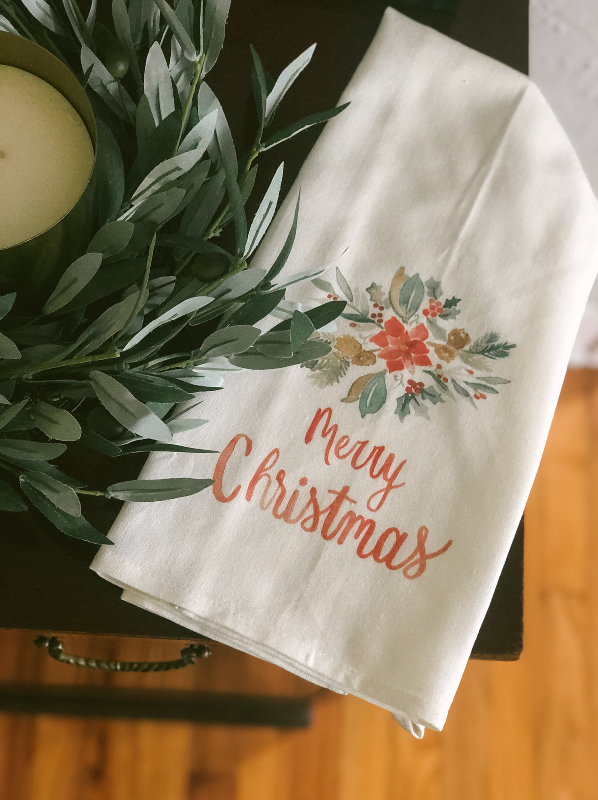 Christmas Foliage Tea Towel