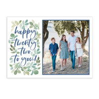 Greenery New Years Photo Card