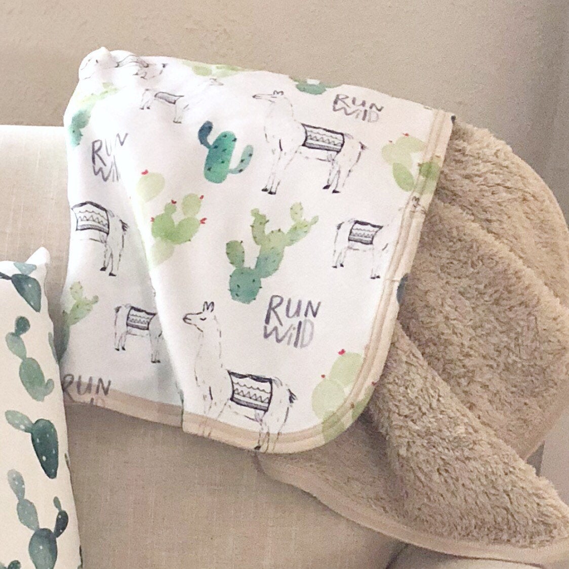 Llama wild one baby blanket + full size