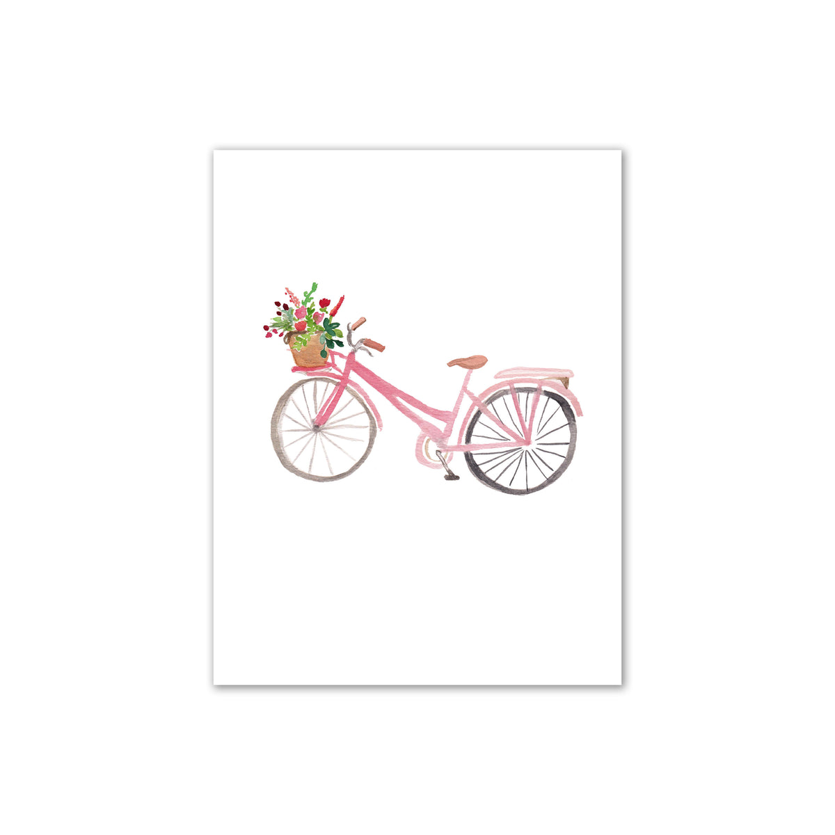 Pink Bike Watercolor Print