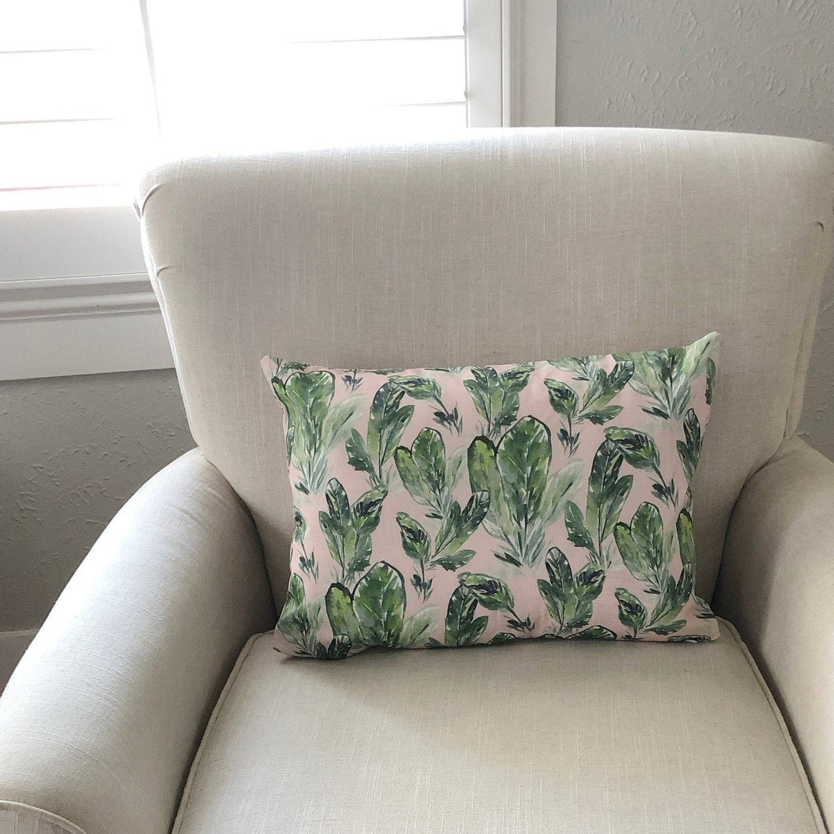 Pink Palm Pillow 14"x20"