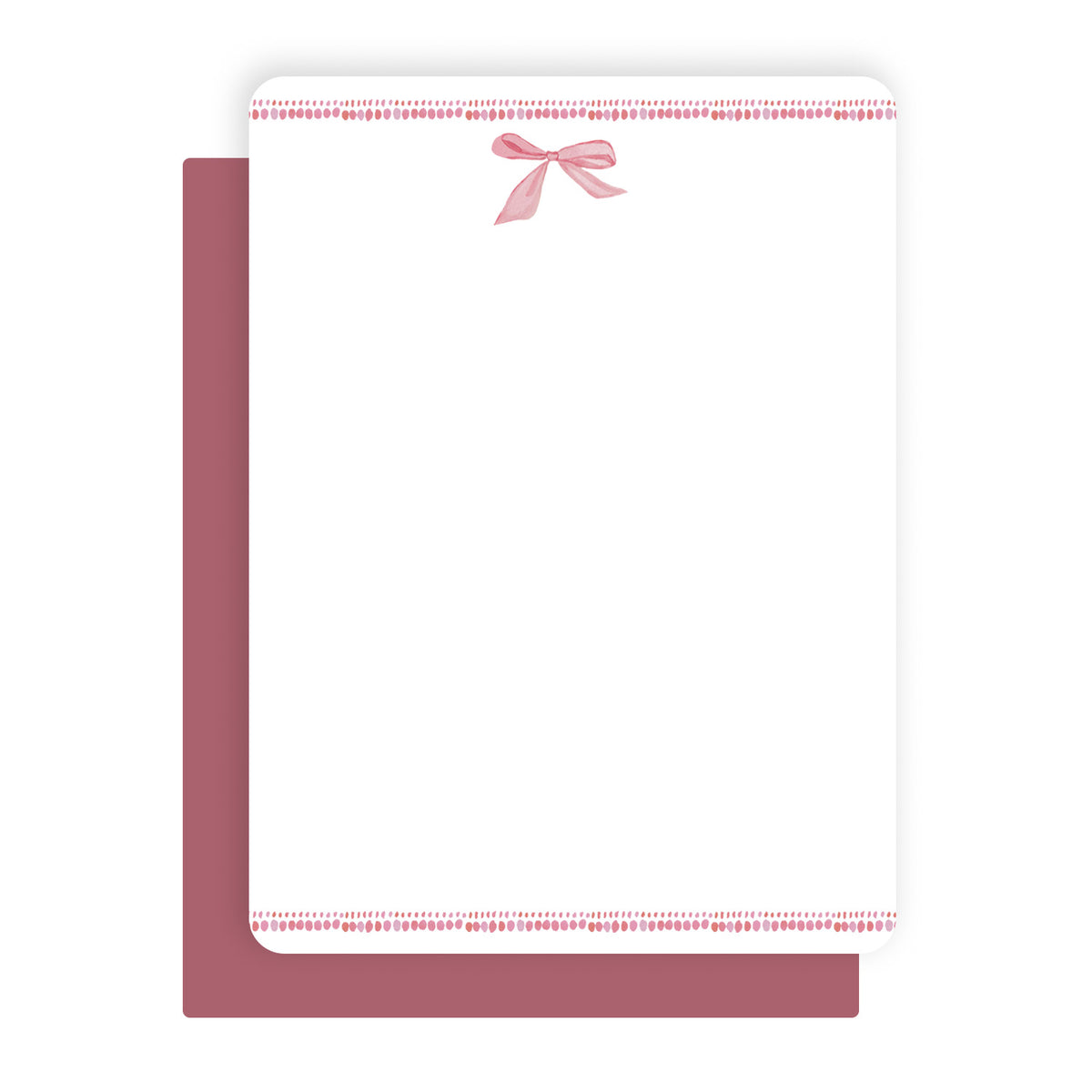 Pink Bow Flat Note Stationery Set of 10
