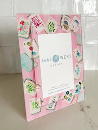 Pink Mahjong Watercolor Acrylic Picture Frame
