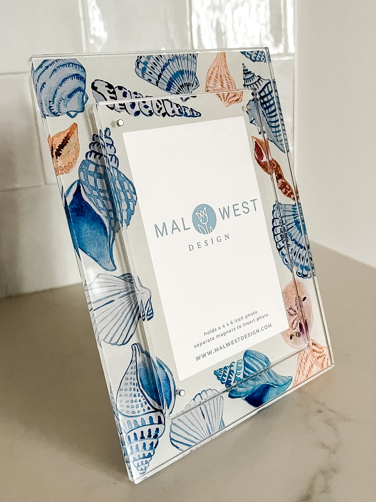 Sea Shells Watercolor Acrylic Picture Frame