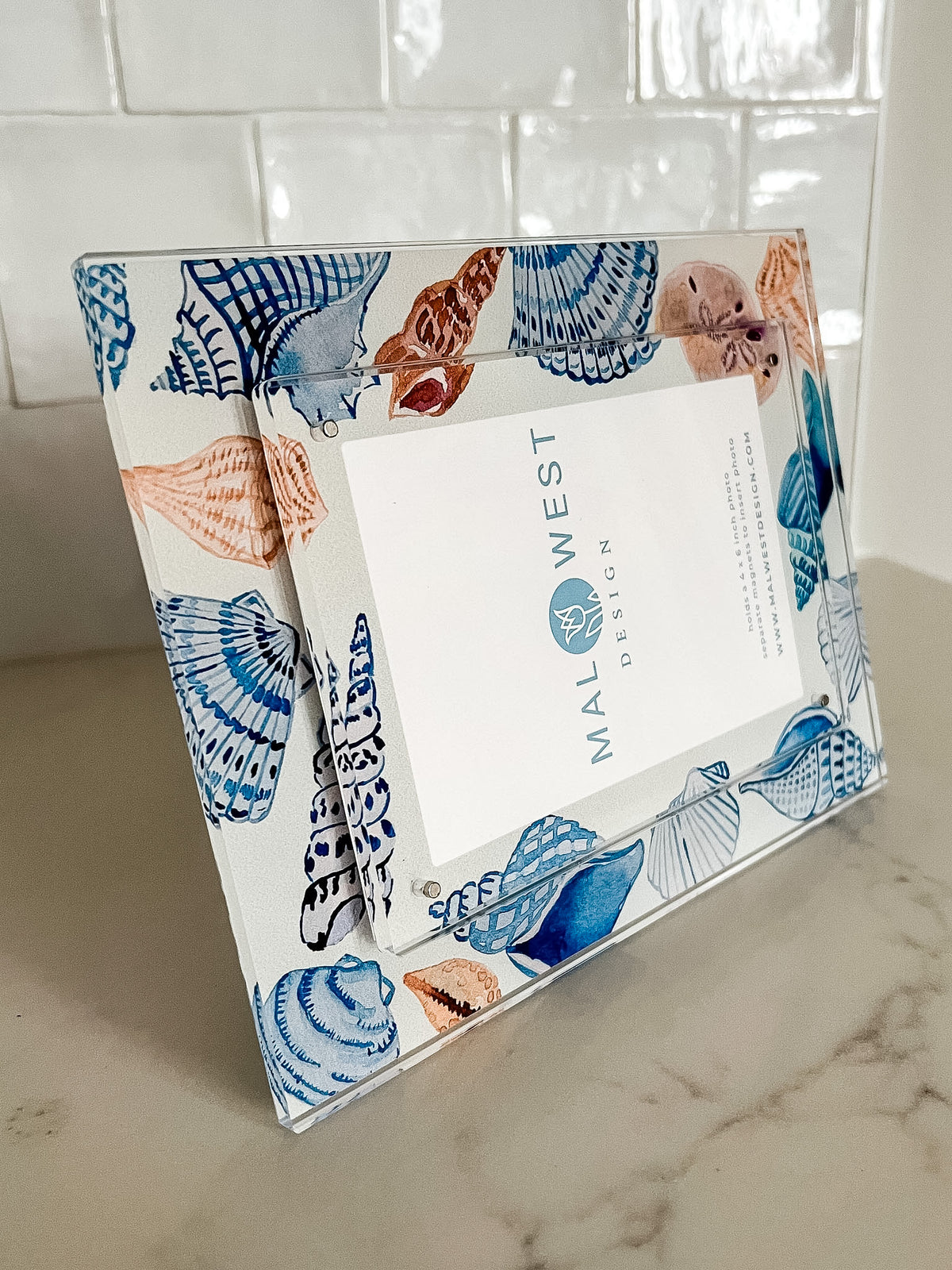Sea Shells Watercolor Acrylic Picture Frame