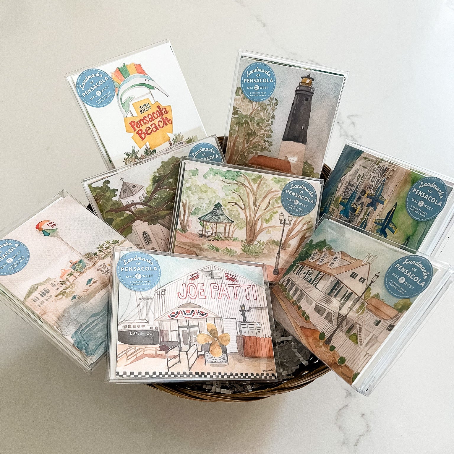 Pensacola Landmarks Box Set: - A2 notecard pack of 8 – MALWEST design