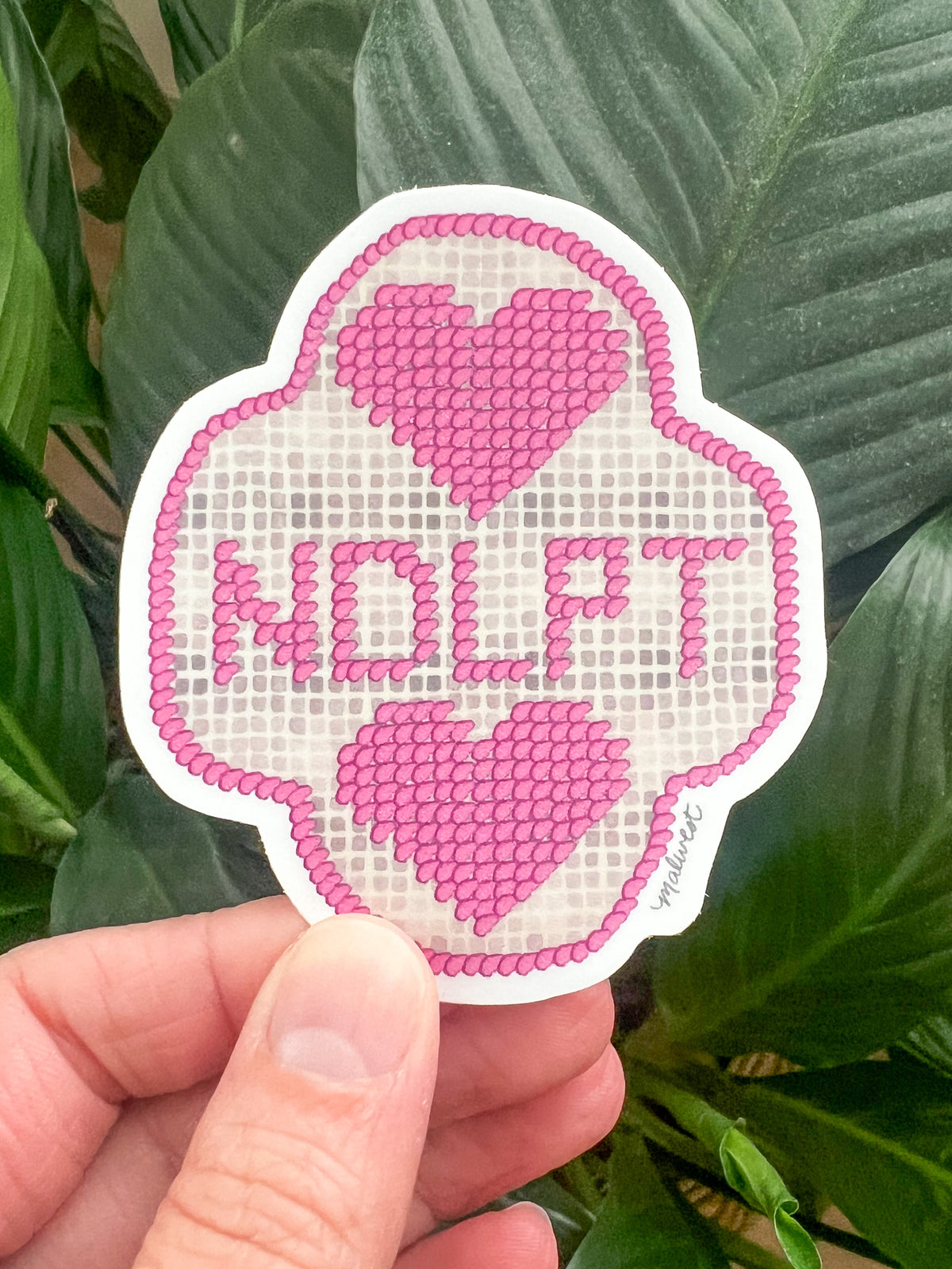 Needlepoint Love Vinyl Sticker