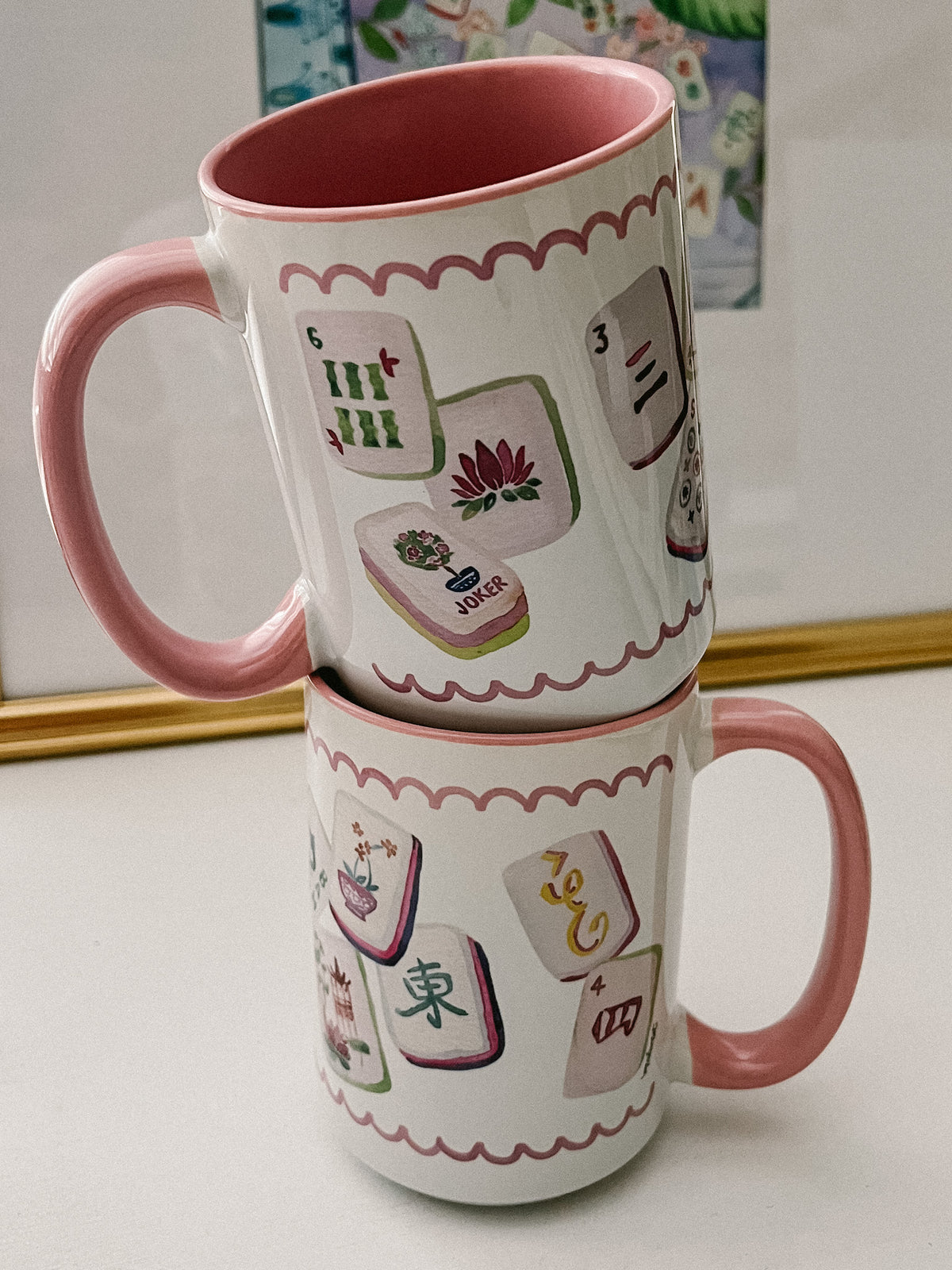 Pink 15oz Mahjong Mug