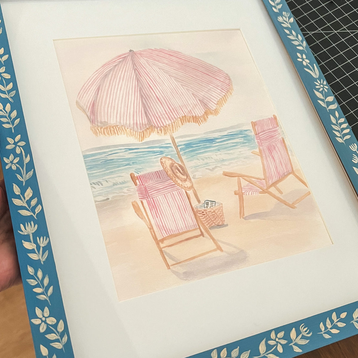 Pink Beach Umbrella FINE ART PRINT