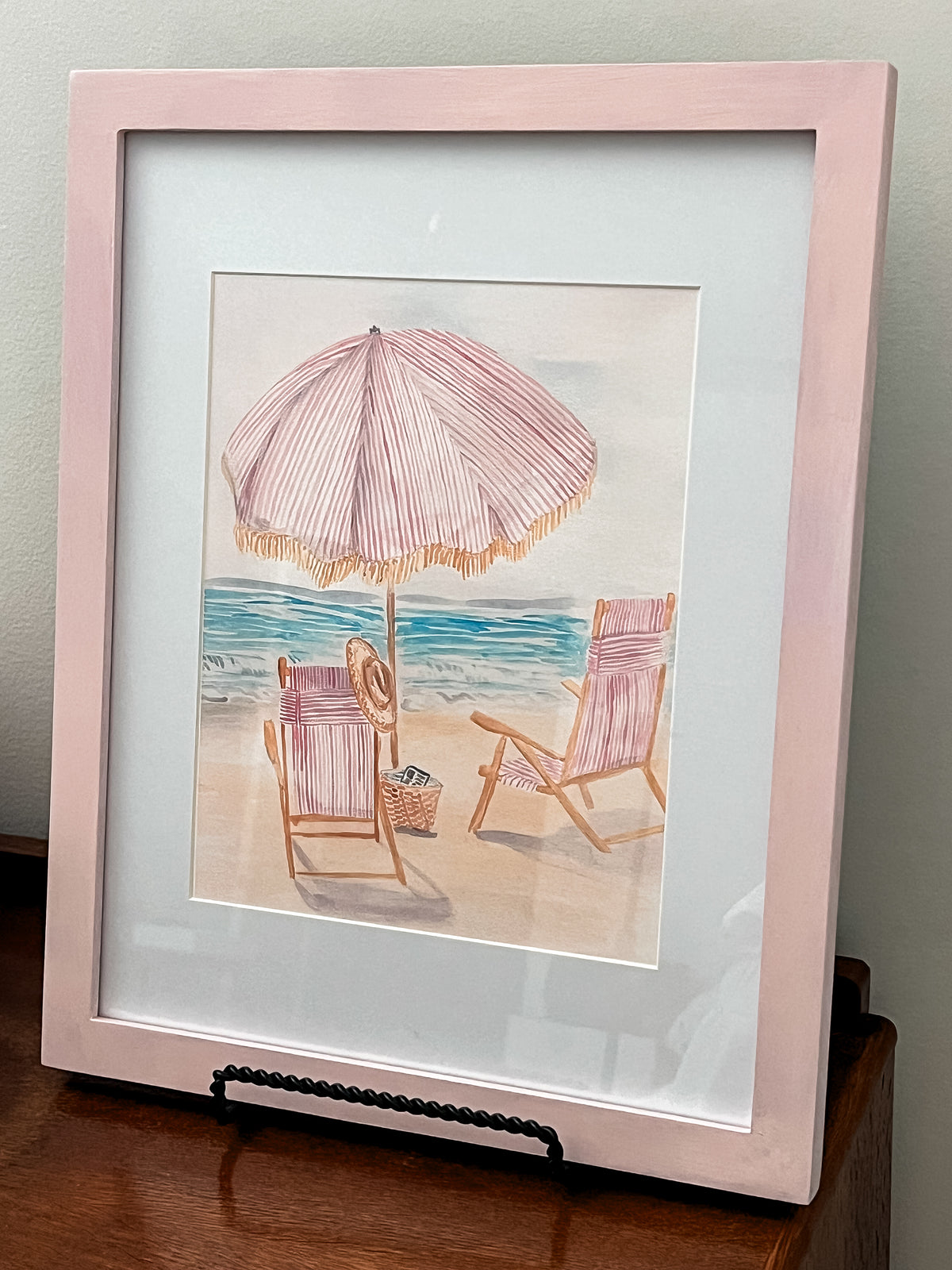 Pink Beach Umbrella FINE ART PRINT