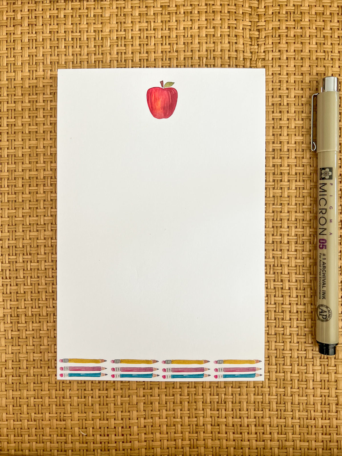 Watercolor Apple | 4x6” Notepad