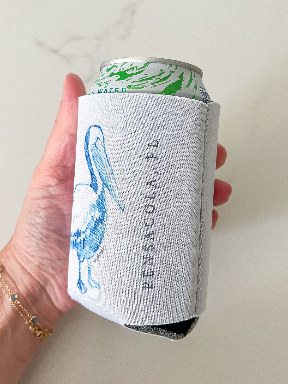 Pensacola Pelican Collapsible Koozie | Drink Sleeve