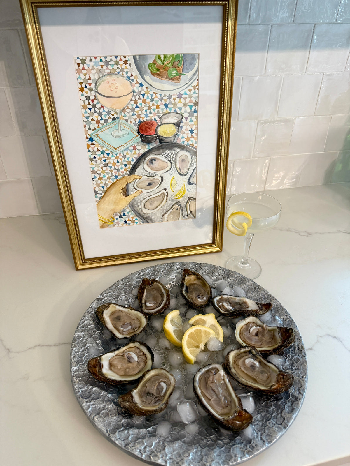 Oysters on the Half Shell - Original Watercolor Painting