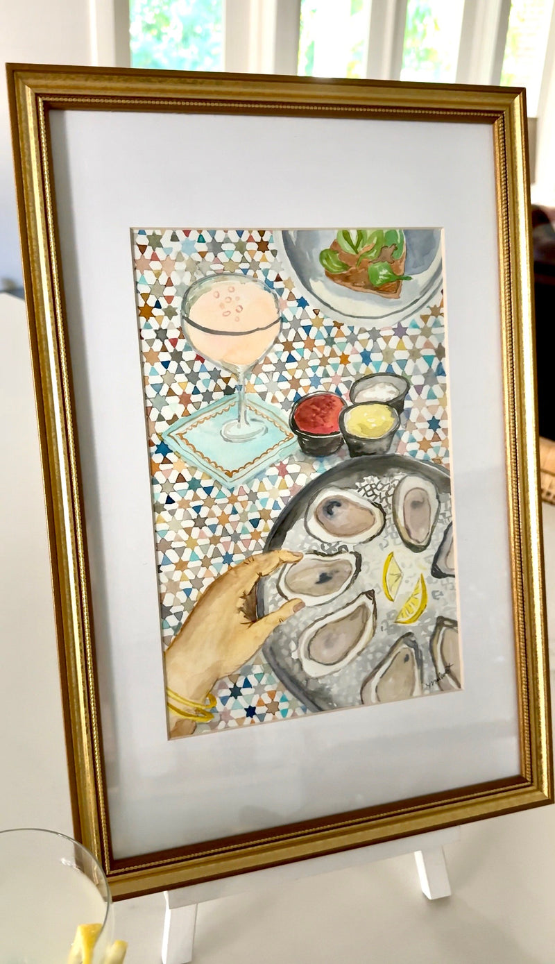 Oysters on the Half Shell - Original Watercolor Painting