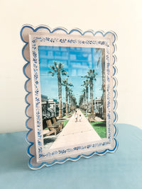 Blue and White Watercolor Acrylic Picture Frame