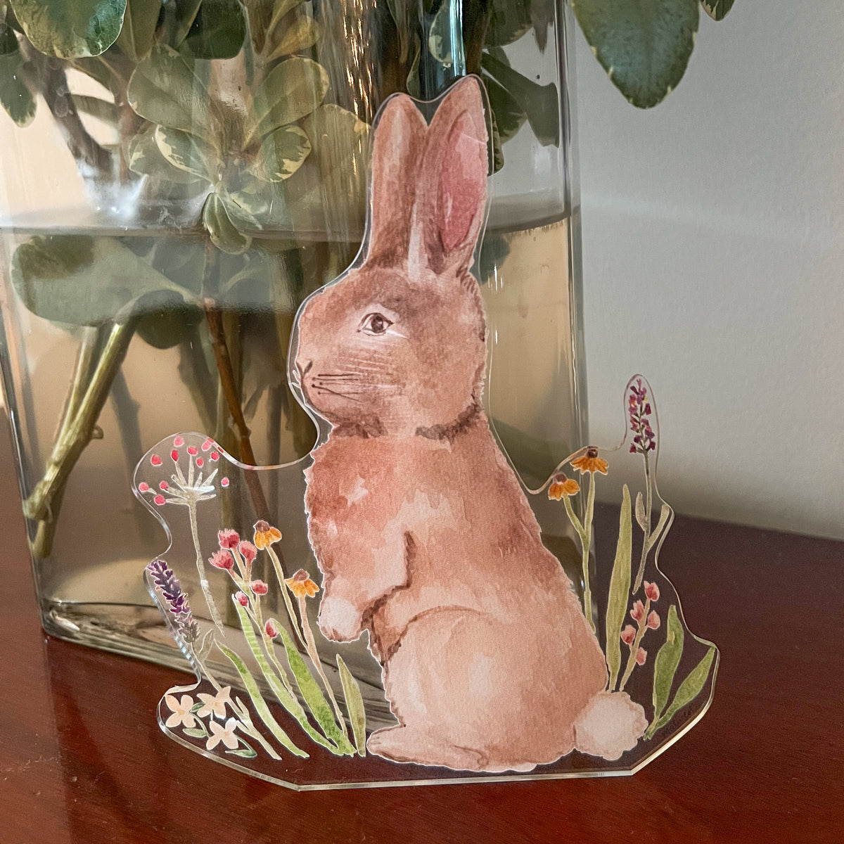 Acrylic Shelfie: Bunny and Wildflowers