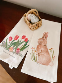 Easter Tulips Tea Towel