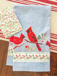 Cardinal & Evergreen Tea Towel