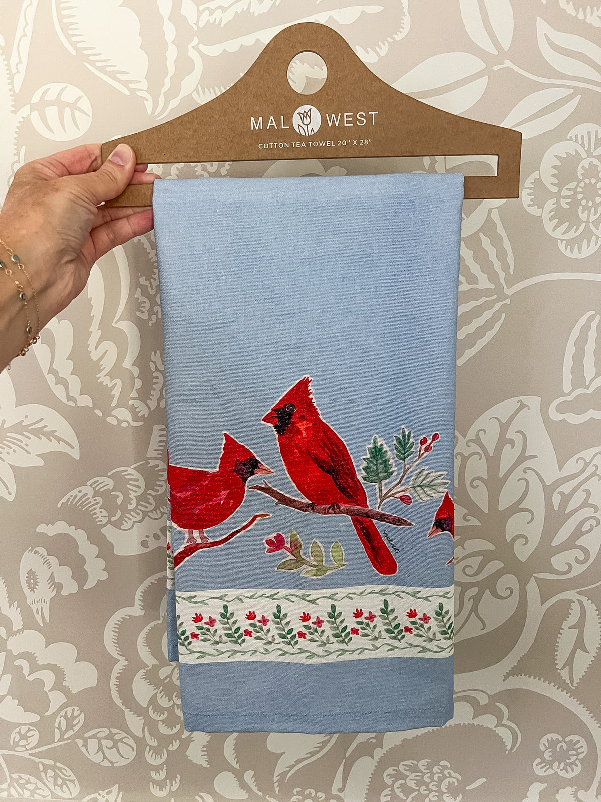 Cardinal & Evergreen Tea Towel
