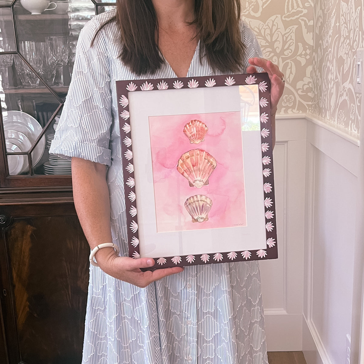 Scallops: Pink Framed