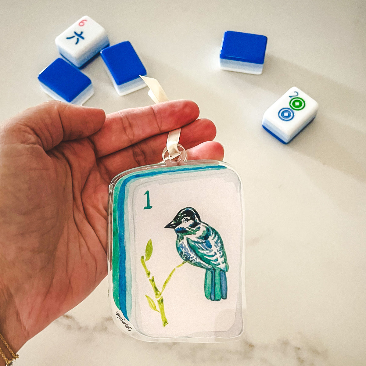 Bird Bam Tile Mahjong Ornament