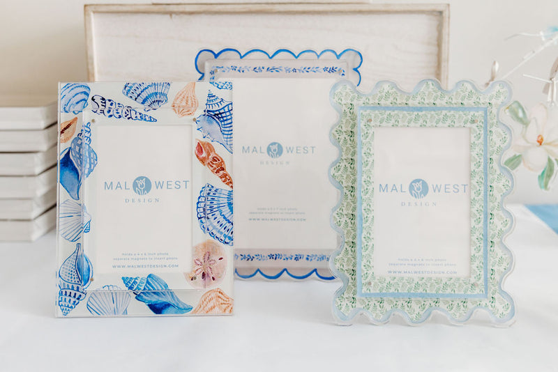 Sea Shells Watercolor Acrylic Picture Frame