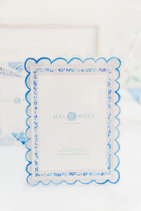 Blue and White Watercolor Acrylic Picture Frame
