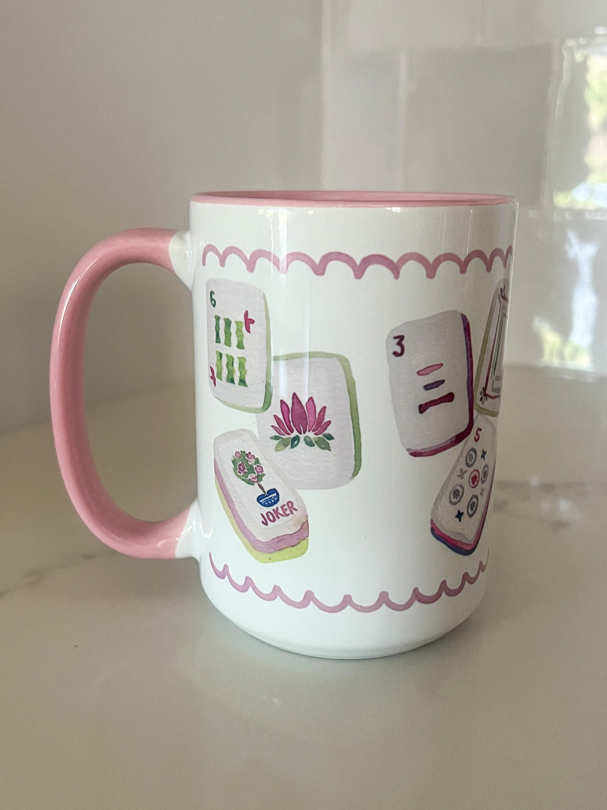 Pink 15oz Mahjong Mug
