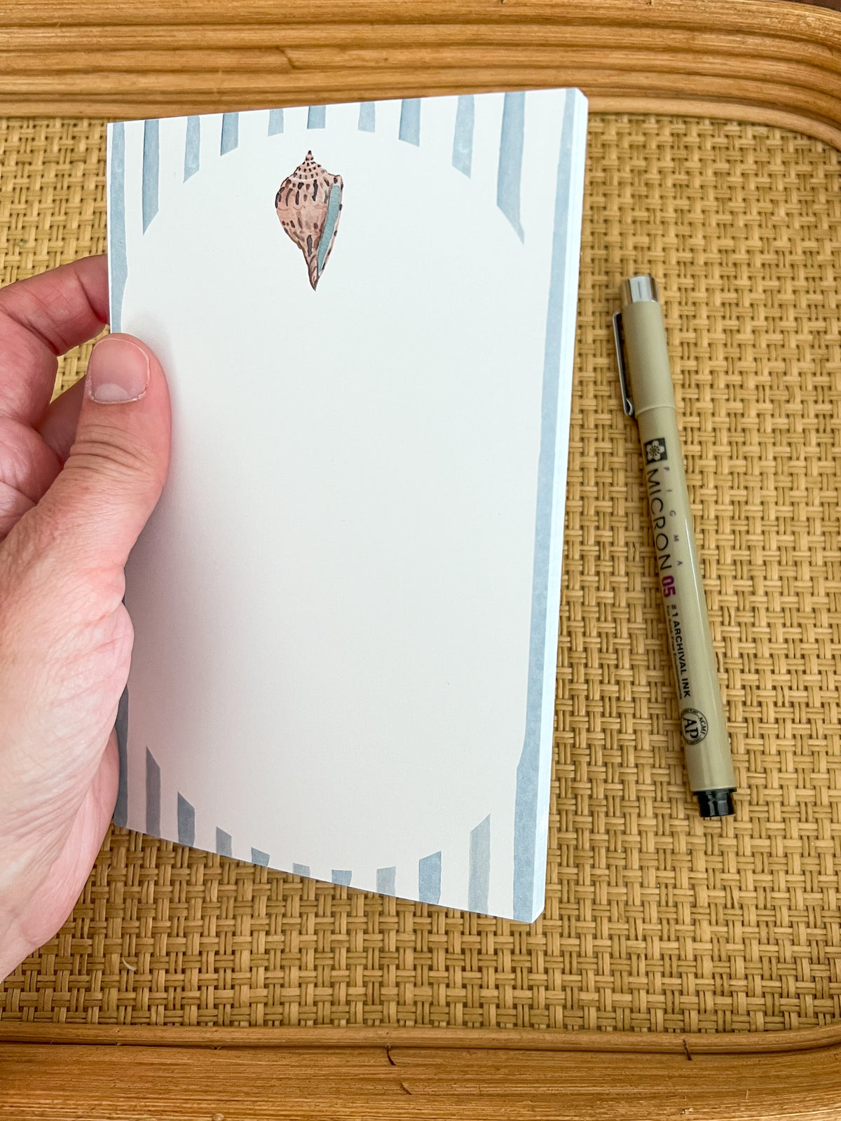 Watercolor Shell | 4x6” Notepad