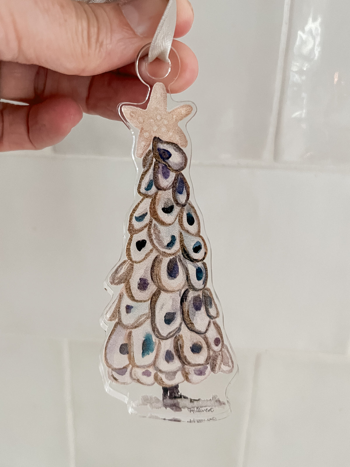 Oyster Christmas Tree Acrylic Ornament